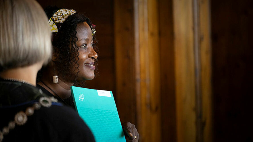 Dr. Stella Namanji with her diploma.