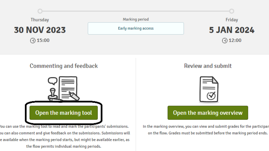Open the marking tool