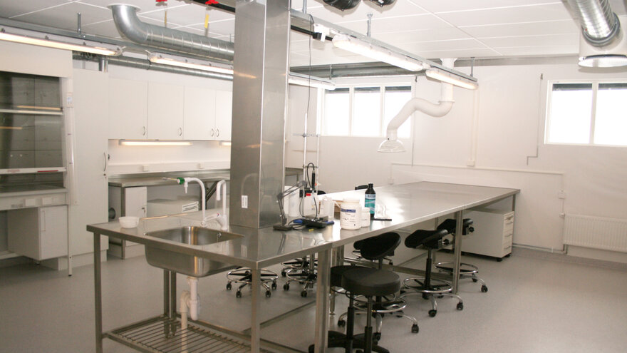 Lab at the Centre for fish trials