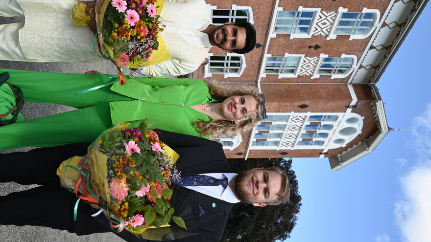 Bilde av Navneet Sharma, Ulrikke Lien og Oskar Lægreid.