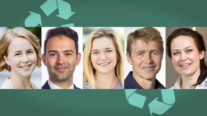 portretter av alle deltagerne i debattpanelet