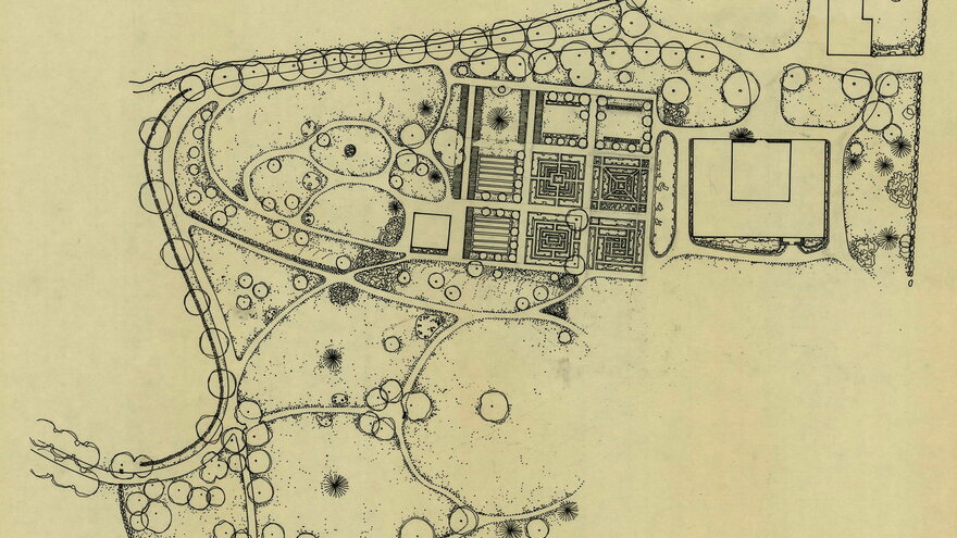 Planskisse av Rosendal Baroni i 1963