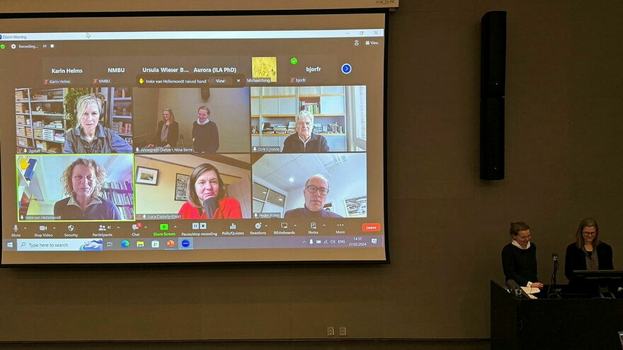 Panel discussion (photo by Ingrid Merete Ødegård) during "Changing profession of landscape architecture in the 1960s-70s".
