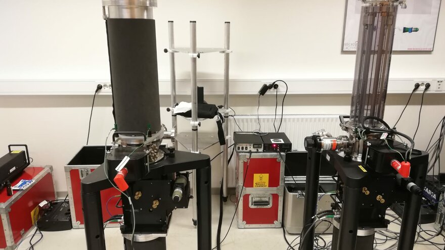 Micro g LaCoste absolute gravimeters FG5 (left) and FG5-X (right) at NMBU's gravity lab.