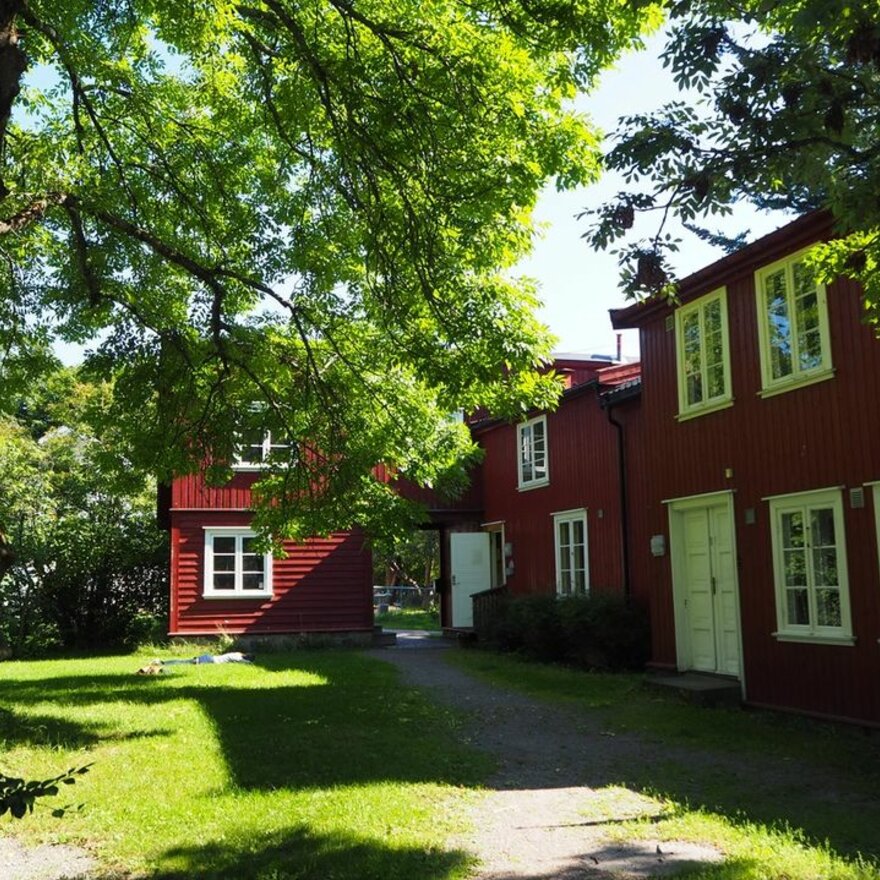 NVH-barnehagens røde bygning på Lindern.
