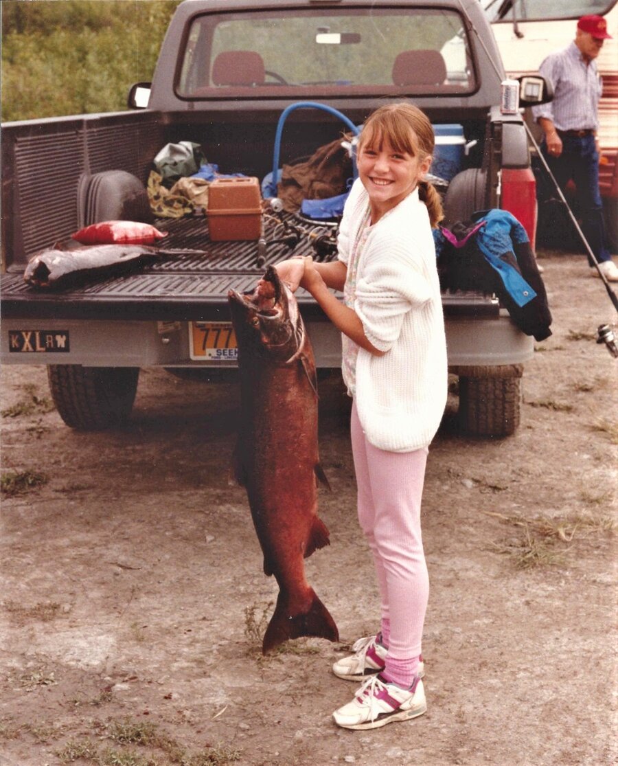 Melanie Brooks fishing in Alaska.