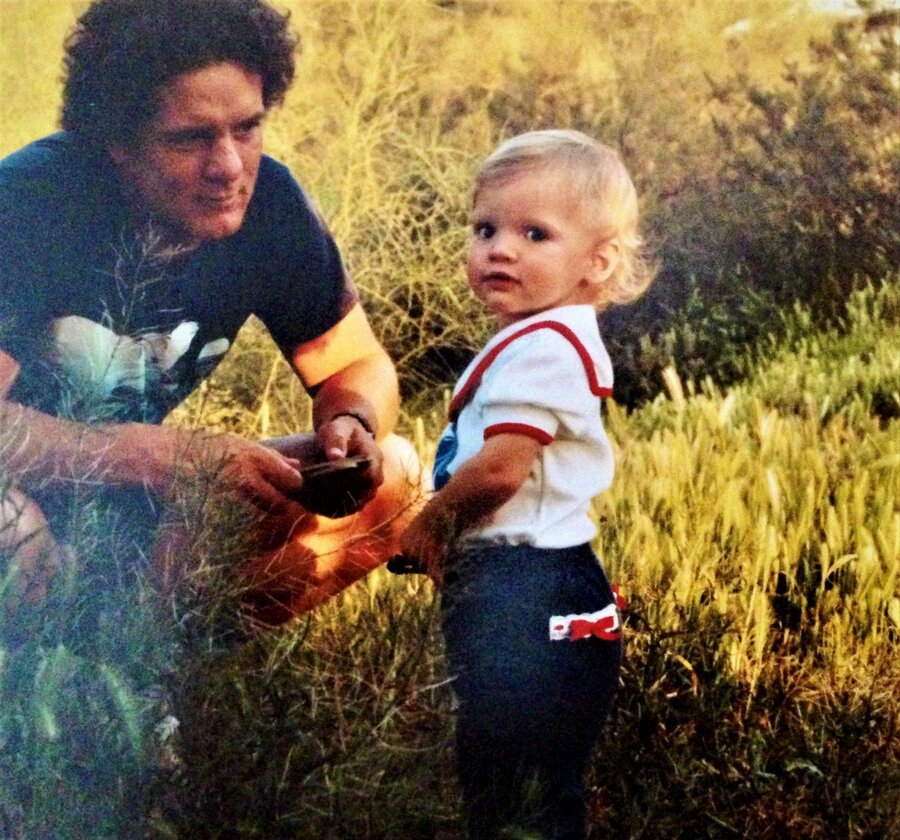 Melanie Brooks with her father.