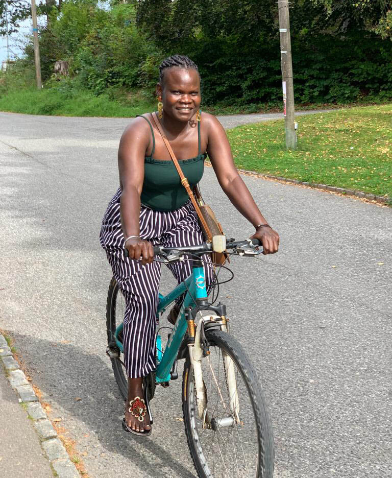 Noragric master student Jane Lakot decided a bike was a good transport option in Ås.. 