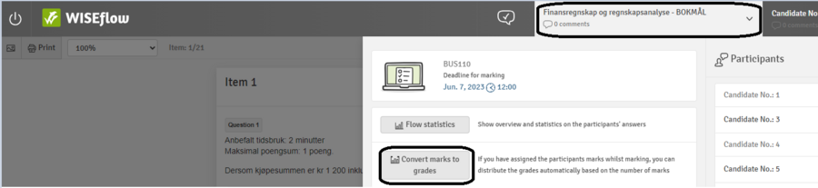 Go to Convert marks to grades