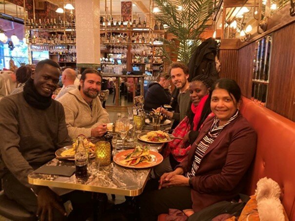 Members of the NORPART programme enjoy an Indian meal in Oslo as part of their welcome to Norway. 