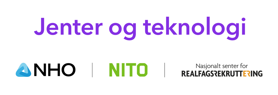 Jenter og teknologi, NHO, NITO og Nasjonalt Senter for Realfagskompetanse logo