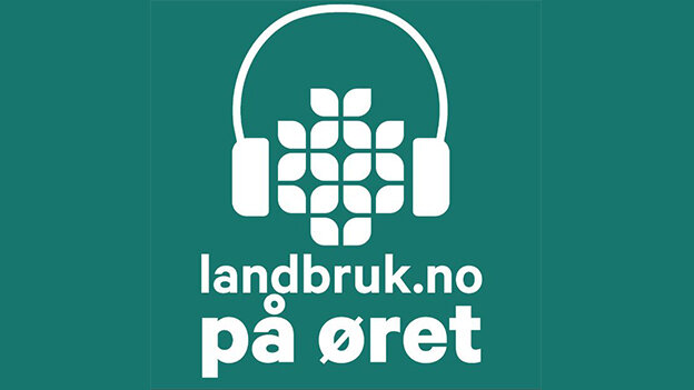 Logo podcast Landbruk.no på øret