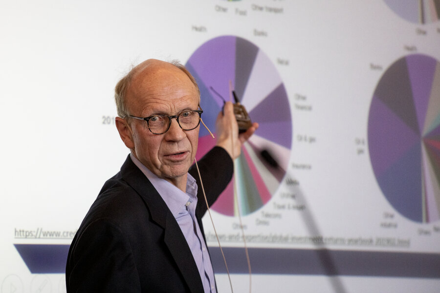 Tidligere leder av Statens pensjonsfond utland (Oljefondet), Knut N. Kjær holder inspirasjonsforedrag for våre studenter.