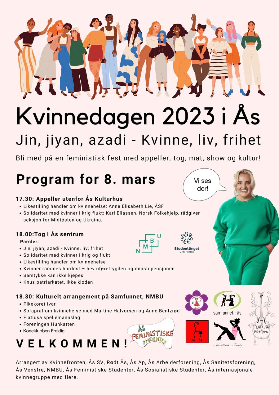 Plakat Kvinnedagen 2023 i Ås