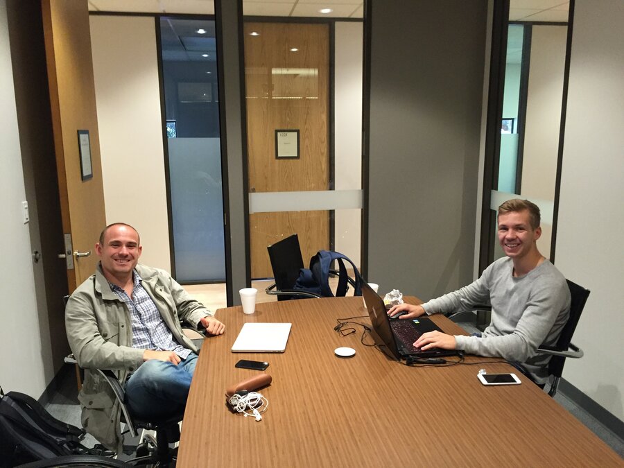Eirik Brandt Stensrud fra NMBU og Robin Urhaug fra HiB er strålende fornøyde med internshipet hos NextSeed.