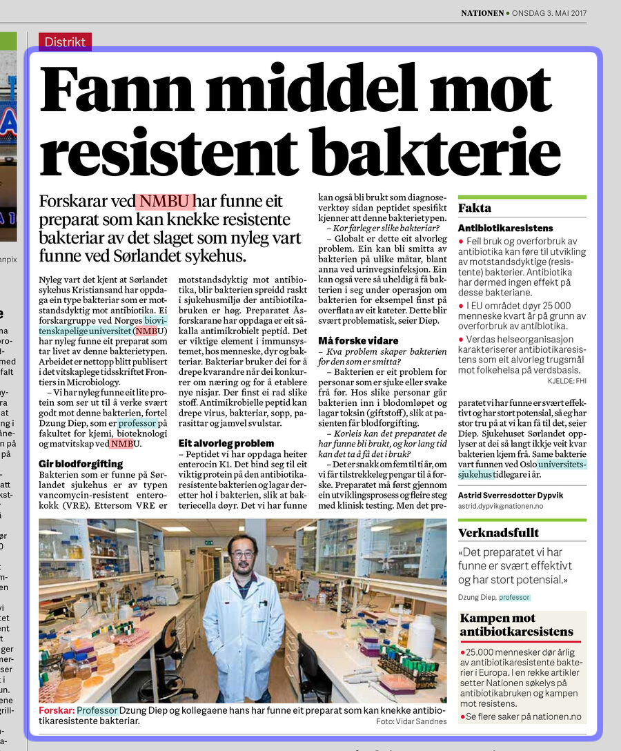 Faksimile av avisside 6, Nationen onsdag 3. mail 2017