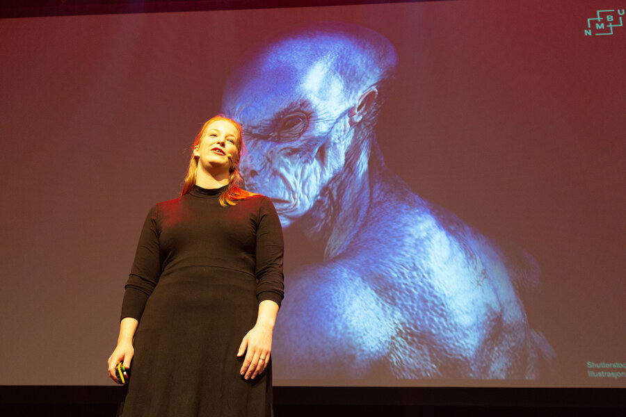 Husker dere filmene Aliens? Spurte Siri Helene Helland-Riise fra scenen under Forsker Grand Prix. Hun dro en parallell til parasittene hun forsker på og det som skjer i filmene.  