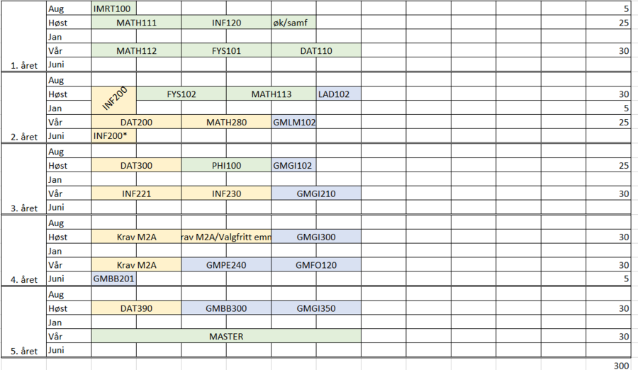 Studieplan geoinformatikk