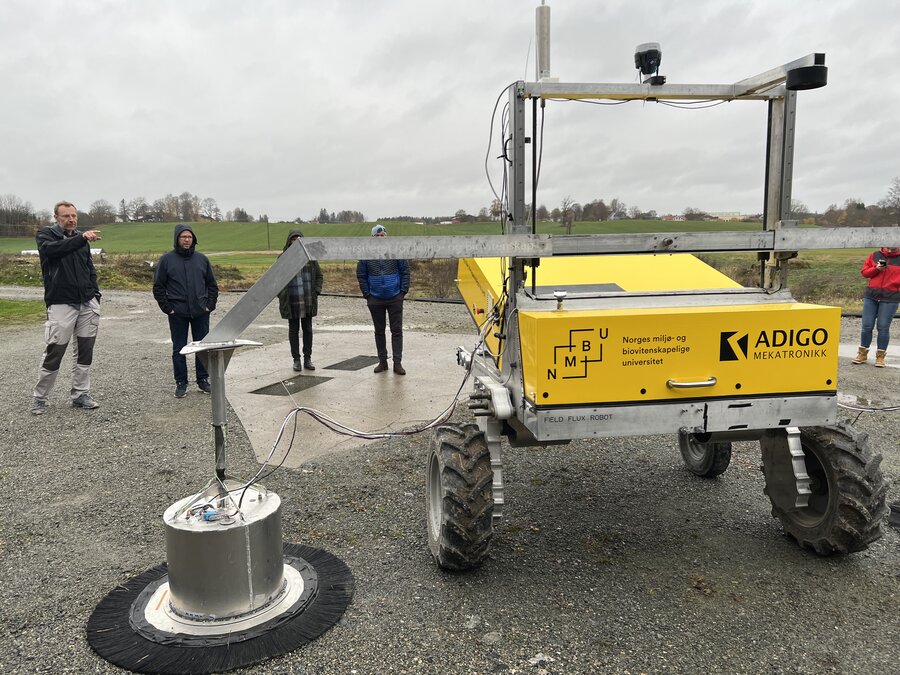 Demonstrasjon av robot som blir brukt til å måle utslepp av lystgass frå jordbruk var noko av det som blei presentert.