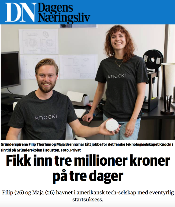 Filip Thorshus og Maja Brenna i Dagens Næringsliv