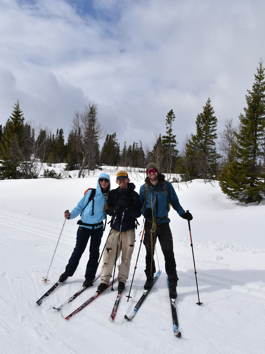 The 3 VIMAS Work Package 5 candidates recreating outdoors in the mountains together 