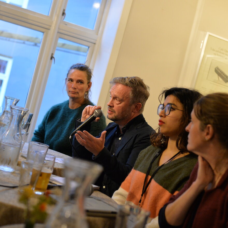 John McNeish speaking at Empowered Futures roundtable, Cafe Opera, Bergen