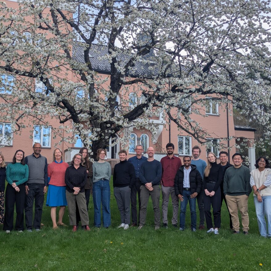 Empowered Futures PhD course members outside Fridtjof Nansen Institute, Oslo, April 2025